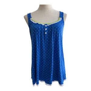 George 2-Pc Blue Polka Dot Sleeveless Pajama Set - Size M (2500-1)